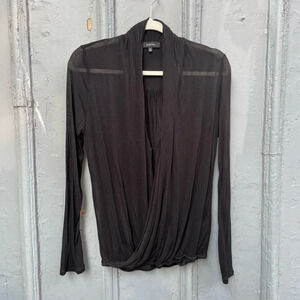 Babaton Wrap Front Long Sleeve  Top, size XXs